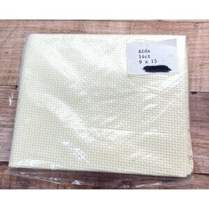 Aida 14Ct Cross Stitch Fabric 9x15 Inches Ivory Precut